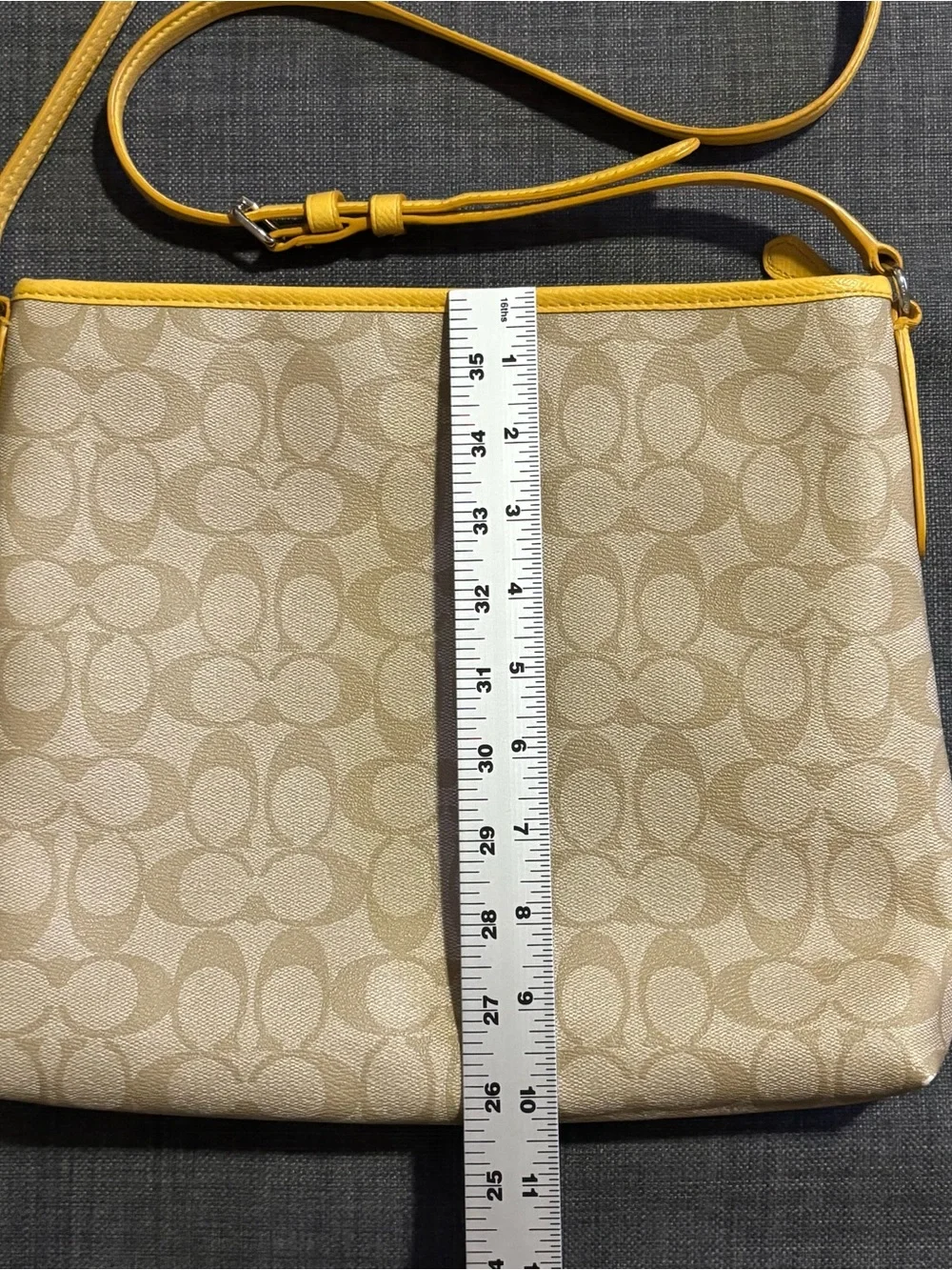 Coach Signature File Crossbody in Yellow Trim